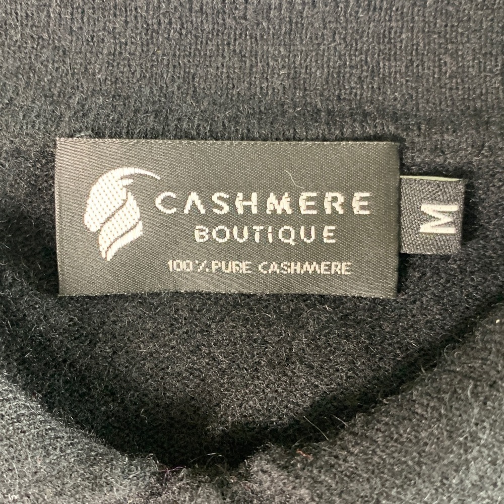 Cashmere Boutique black collared cashmere sweater size medium - Picture 5 of 9